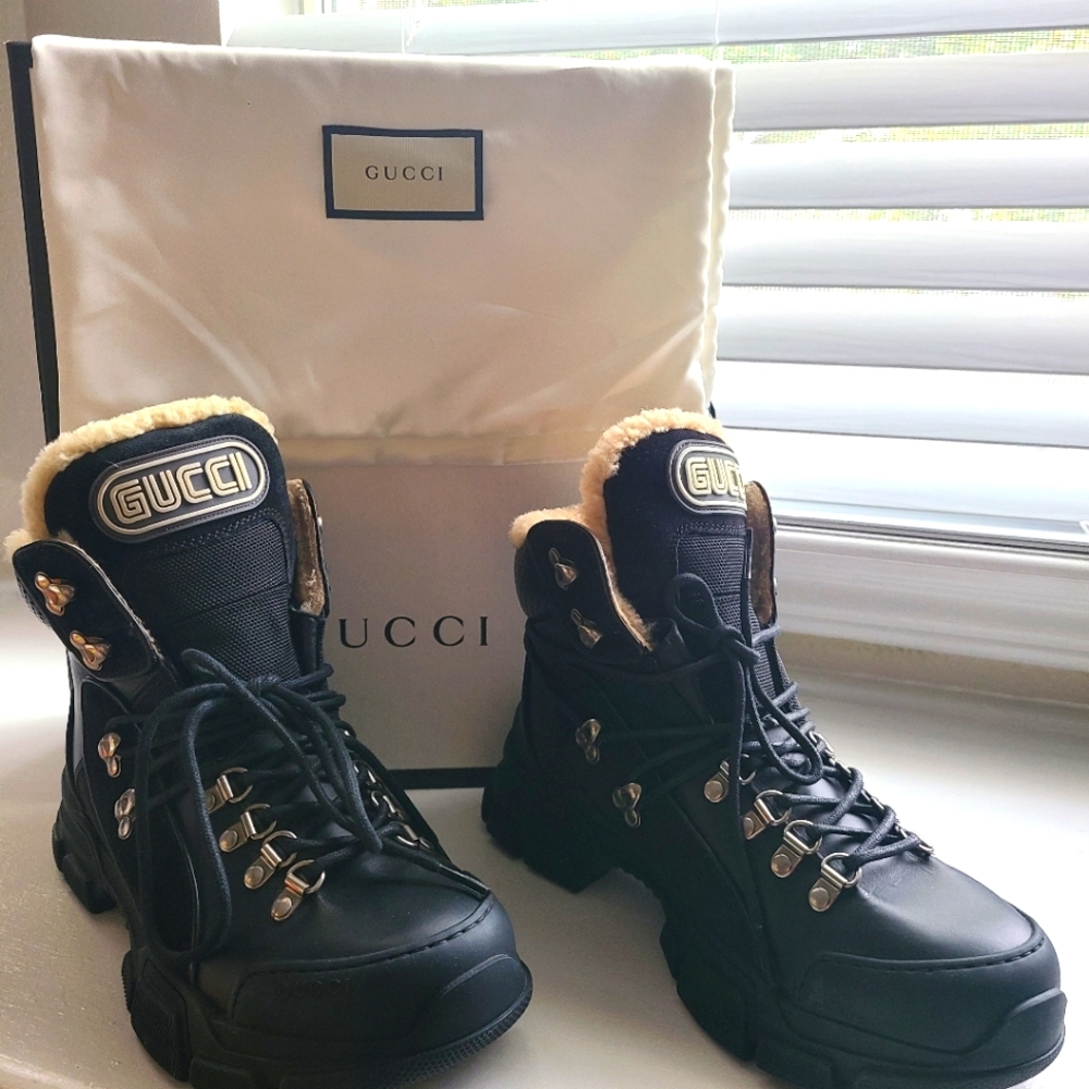Gucci Black Combat Boot